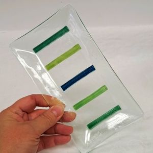 Studio Art Glass fused glass tray / trinket dish